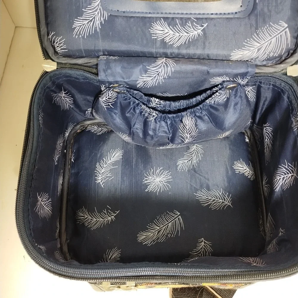 Vintage Tapestry Faithful Companion Toiletry‎ Makeup Bag Case With Lock & 2 Keys